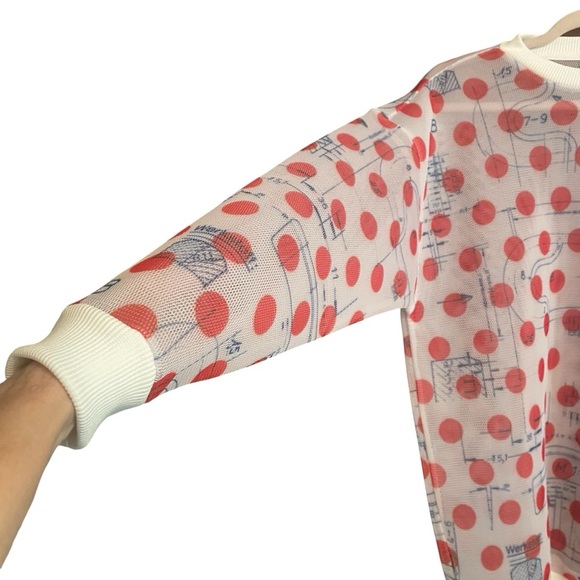 Adidas Originals Osaka Spotted Meshed Graphic Sweatshirt-Size Small-Oversized. - Picture 5 of 14